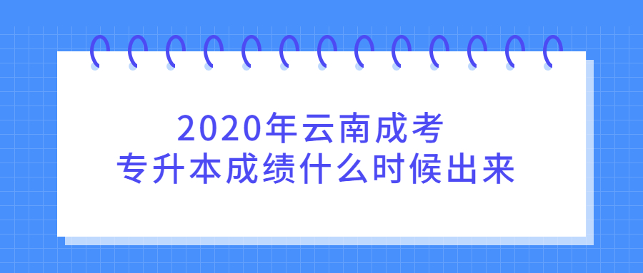 2020年云南成考专升本成绩什么时候出来