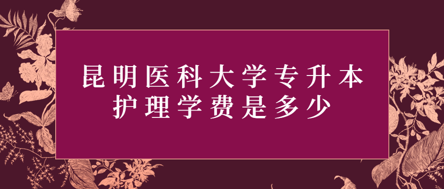 昆明医科大学专升本护理学费是多少
