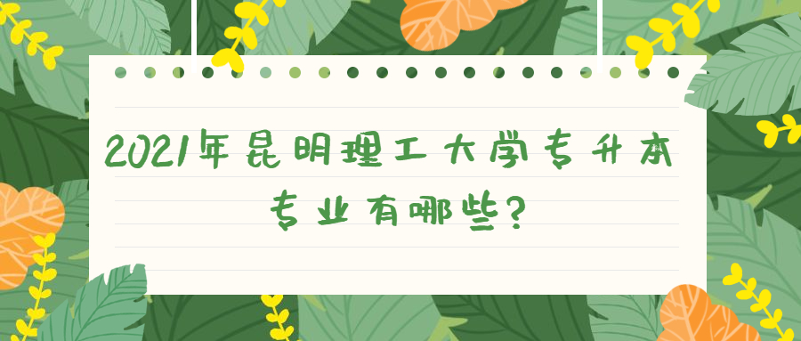 2021年昆明理工大学专升本专业有哪些?