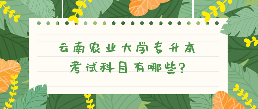 云南农业大学专升本考试科目有哪些?