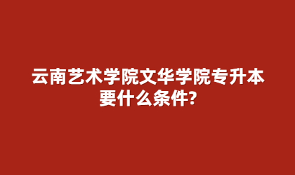 云南艺术学院文华学院专升本要什么条件?