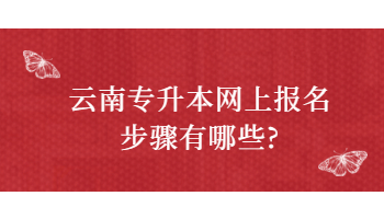 云南专升本网上报名步骤有哪些?