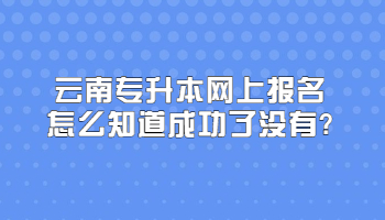 云南专升本网上报名怎么知道成功了没有?
