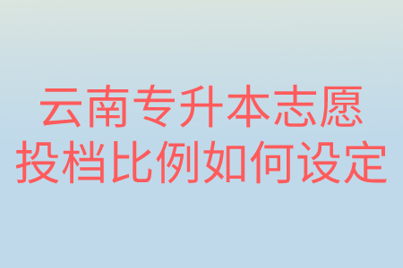 云南专升本志愿投档比例如何设定
