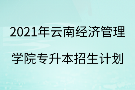2021年云南经济管理学院专升本招生计划