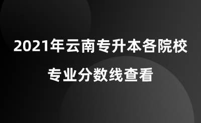 2021年云南专升本各院校专业分数线查看.png