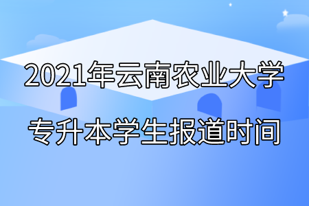 2021年云南农业大学专升本学生报道时间.png