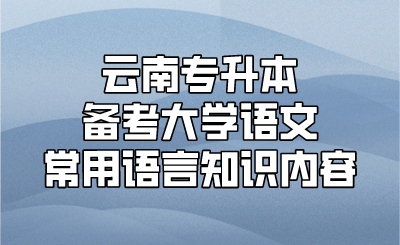 云南专升本备考大学语文常用语言知识内容 