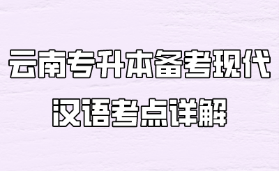 云南专升本备考现代汉语考点详解