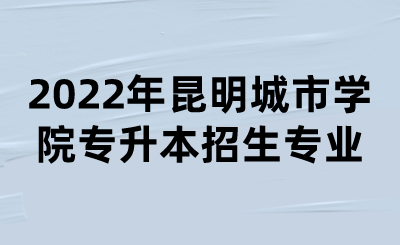 2022年昆明城市学院专升本招生专业.png