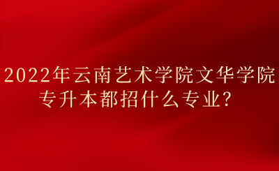 2022年云南艺术学院文华学院专升本都招什么专业？.png