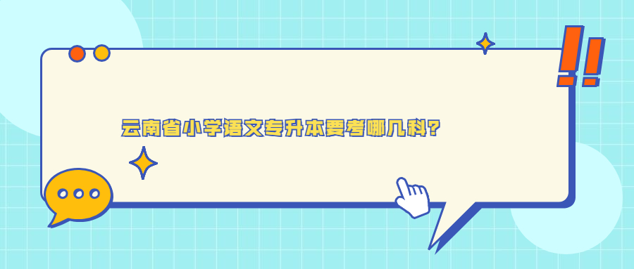 云南省小学语文专升本要考哪几科？