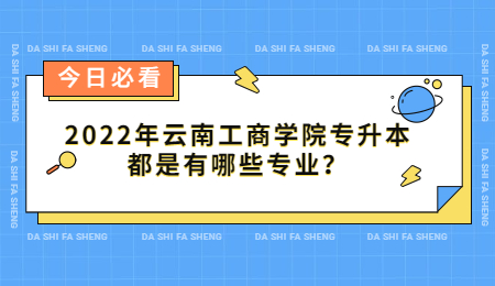 2022年云南工商学院专升本都是有哪些专业？