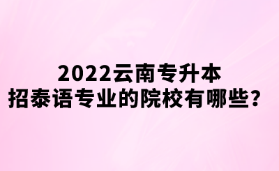 2022云南专升本招泰语专业的院校有哪些？.png