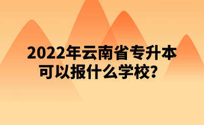 2022年云南省专升本可以报什么学校？.png