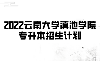 2022云南大学滇池学院专升本招生计划.png