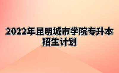 2022年昆明城市学院专升本招生计划.png