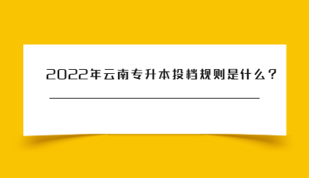 2022年云南专升本投档规则是什么？.jpg
