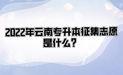 2022年云南专升本征集志愿是什么？.png