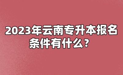2023年云南专升本报名条件有什么？.png