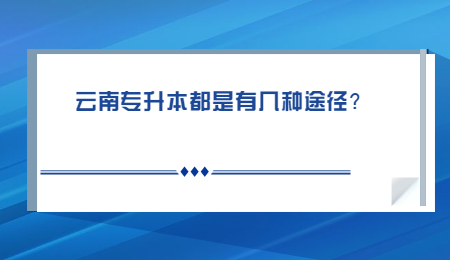 云南专升本都是有几种途径？.jpg