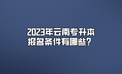 2023年云南专升本报名条件有哪些？.png