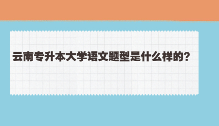 云南专升本大学语文题型是什么样的？