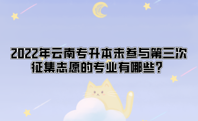 2022年云南专升本未参与第三次征集志愿的专业有哪些？.png