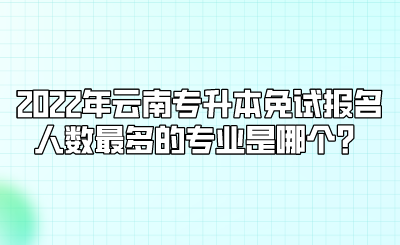 2022年云南专升本免试报名人数最多的专业是哪个？.png