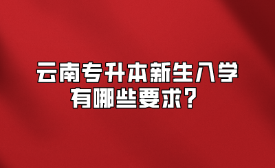 云南专升本新生入学有哪些要求？.png