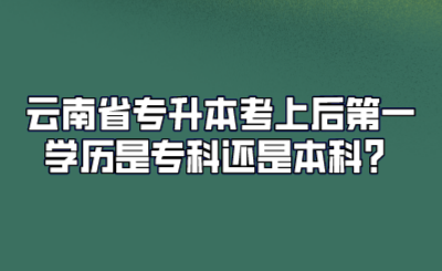 云南省专升本考上后第一学历是专科还是本科？.png