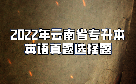 2022年云南省专升本英语真题选择题