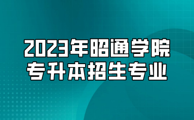 2023年昭通学院专升本招生专业