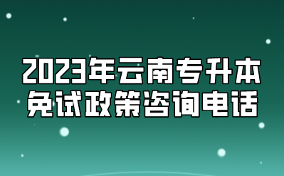 2023年云南专升本免试政策咨询电话