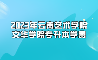 2023年云南艺术学院文华学院专升本学费