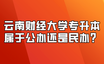 云南财经大学专升本属于公办还是民办？