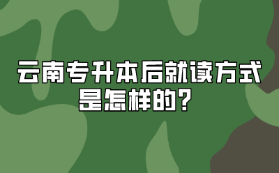 云南专升本后就读方式是怎样的？