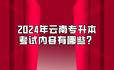 2024年云南专升本考试内容