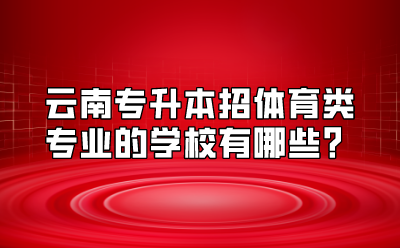 云南专升本招体育类专业的学校