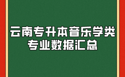 云南专升本音乐学类专业数据汇总