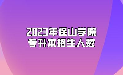 2023年保山学院专升本招生人数
