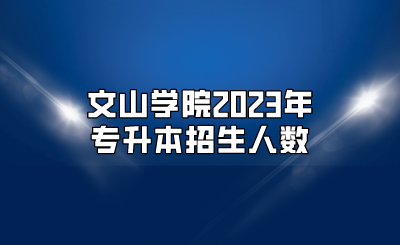 文山学院2023年专升本招生人数