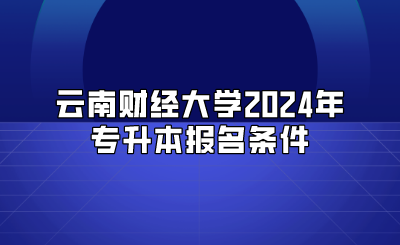 云南财经大学2024年专升本报名条件