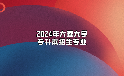 2024年大理大学专升本招生专业