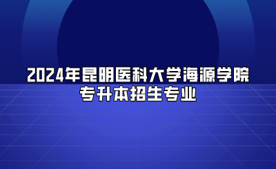 2024年昆明医科大学海源学院专升本招生专业