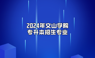 2024年文山学院专升本招生专业