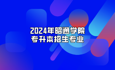 2024年昭通学院专升本招生专业
