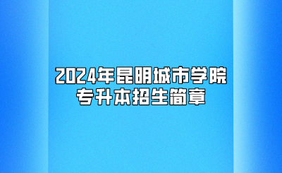 2024年昆明城市学院专升本招生简章