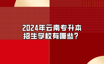 2024年云南专升本招生学校