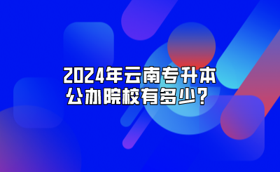 2024年云南专升本公办院校